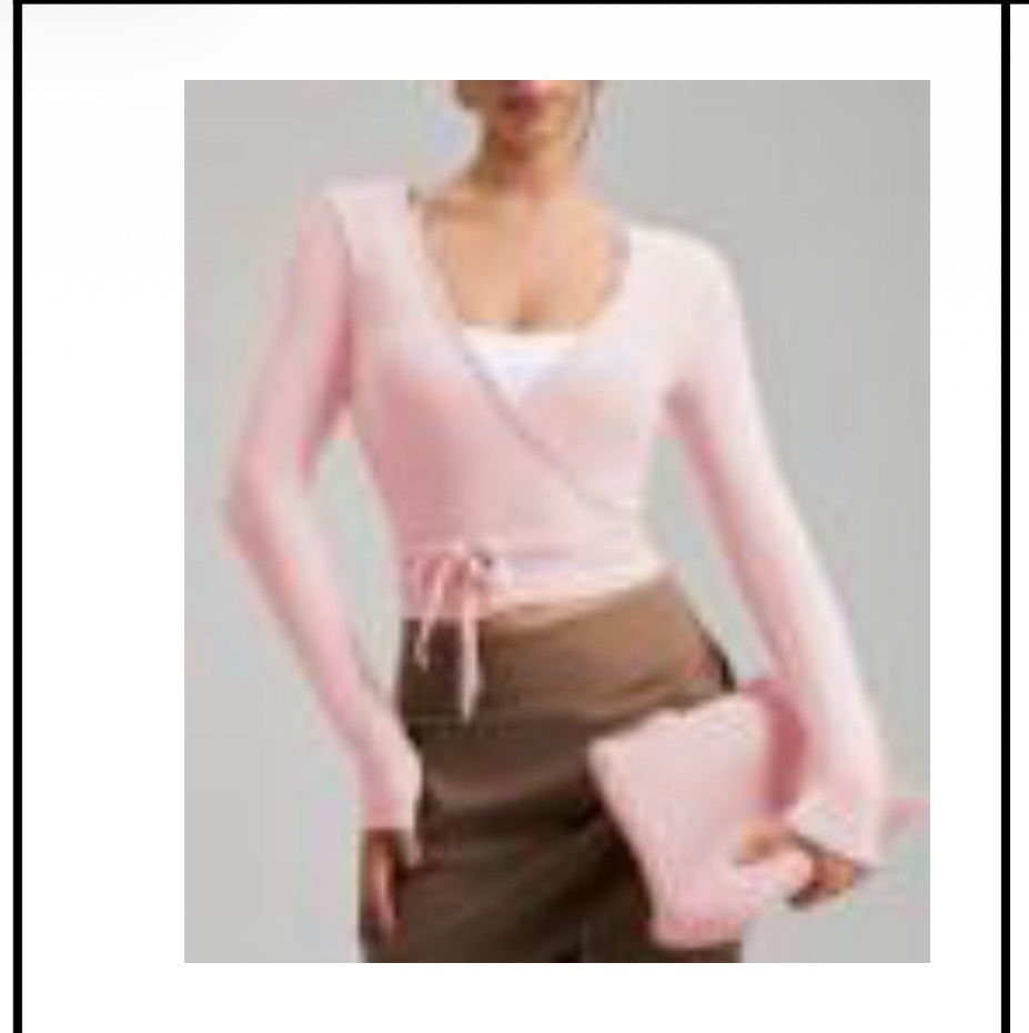 baby pink cardigan